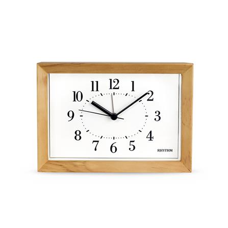 นาฬิกาตั้งโต๊ะไม้ RHYTHM 8RE676SR06 5.8X4.1 นิ้ว สีน้ำตาลอ่อน_0