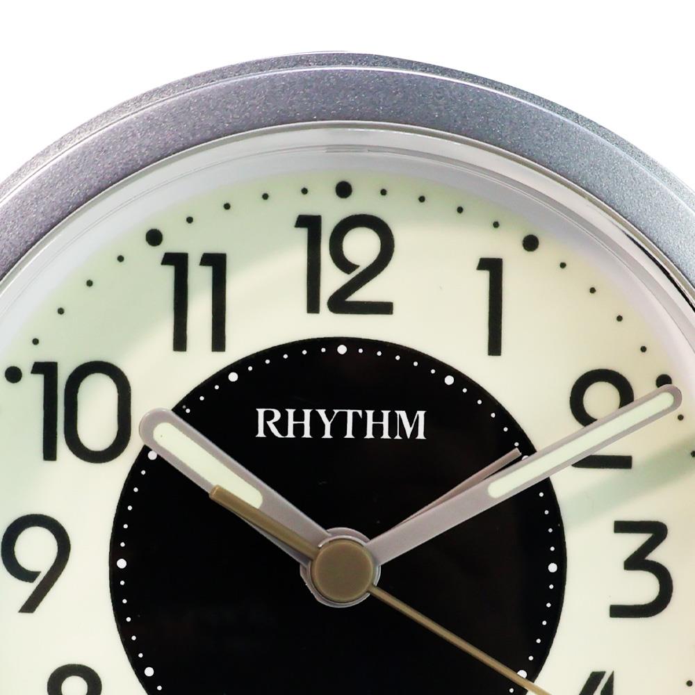 นาฬิกาปลุก RHYTHM 8RE647WR19 3.8X3.7 นิ้ว สีเงิน