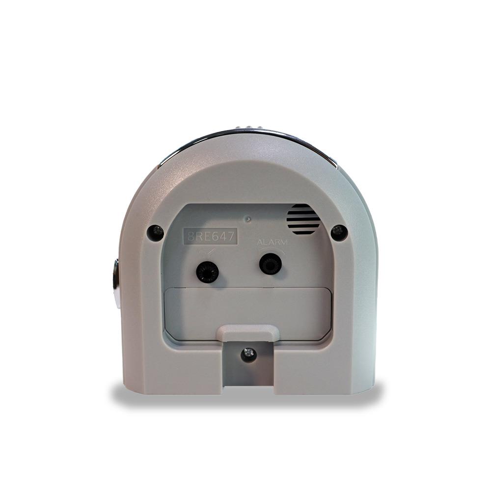 นาฬิกาปลุก RHYTHM 8RE647WR19 3.8X3.7 นิ้ว สีเงิน