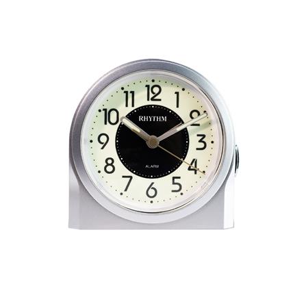นาฬิกาปลุก RHYTHM 8RE647WR19 3.8X3.7 นิ้ว สีเงิน_0