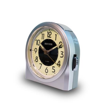 นาฬิกาปลุก RHYTHM 8RE647WR19 3.8X3.7 นิ้ว สีเงิน_2