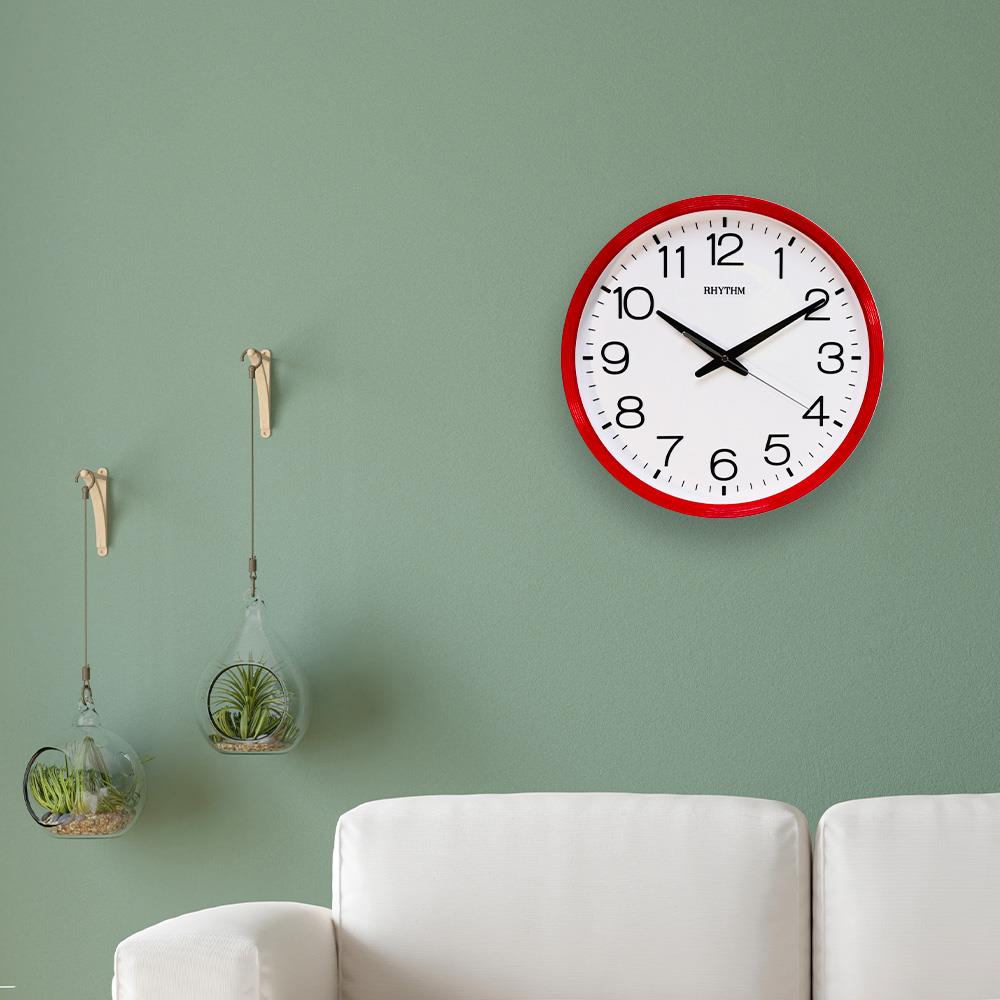 นาฬิกาแขวน RHYTHM CMG494NR01 14.1 นิ้ว สีแดง