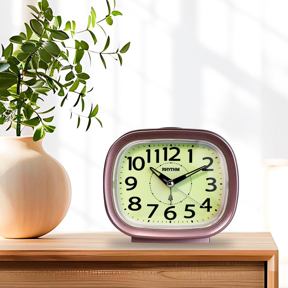 นาฬิกาปลุก RHYTHM CRA846NR13 4.5X3.8 นิ้ว สีชมพู