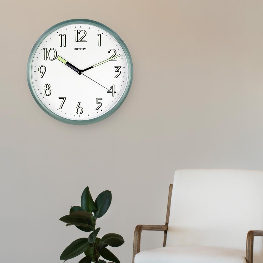 นาฬิกาแขวน RHYTHM CMG727NR05 9.4 นิ้ว สีเขียว