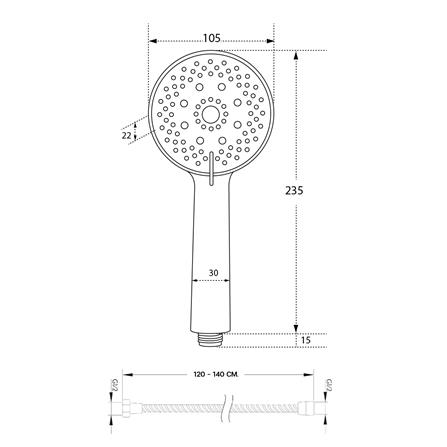 ชุดฝักบัวสายอ่อน 3 ระดับ DONMARK GL-3716 สีขาว_2