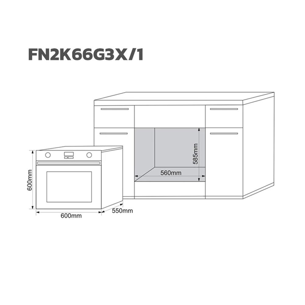 เตาอบฝังดิจิตอล TECNOGAS OVEN FN2K66G3X/1
