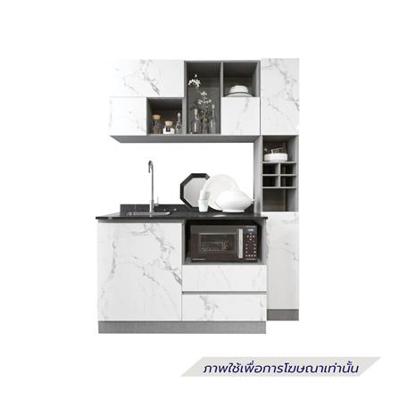 ครัวไม้สำเร็จ SB FURNITURE KUCHE COMP150F-LWHITE STONE BLACK GLOSS 150 ซม._1