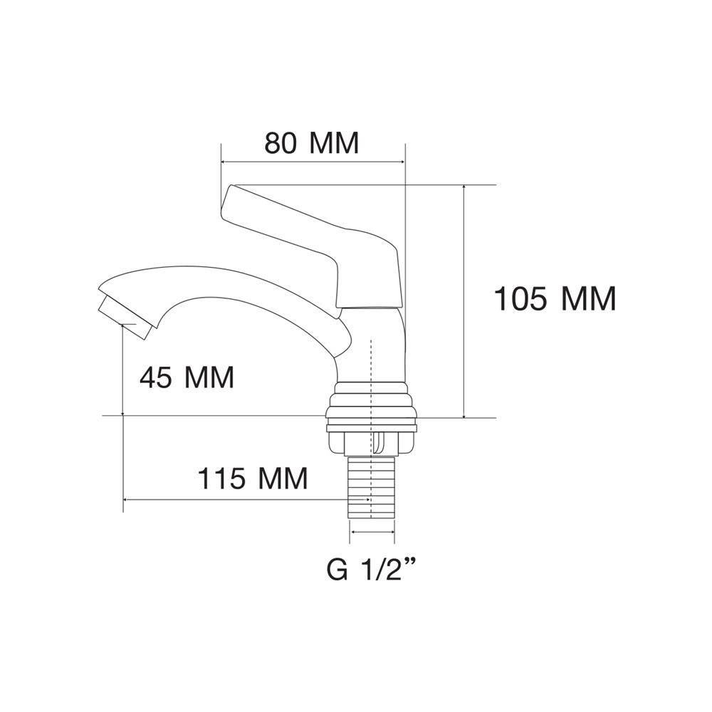 ก๊อกอ่างล้างหน้าเดี่ยว DONMARK GL-1447 สีโครม