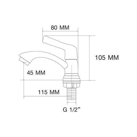 ก๊อกอ่างล้างหน้าเดี่ยว DONMARK GL-1447 สีโครม_4
