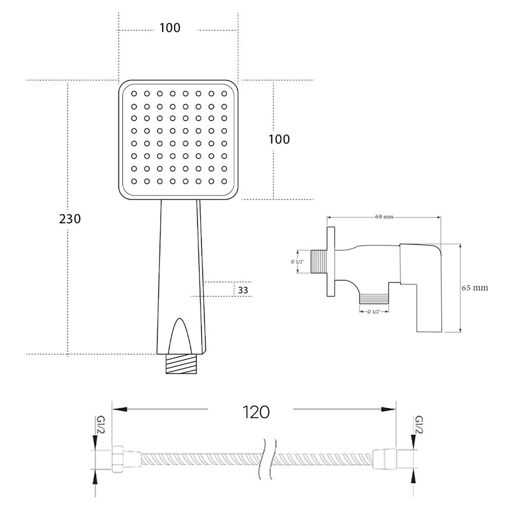 ชุดฝักบัวสายอ่อน 1 ระดับ DONMARK GL-3717 สีโครม
