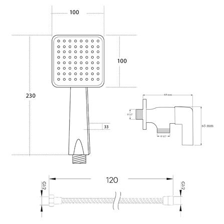 ชุดฝักบัวสายอ่อน 1 ระดับ DONMARK GL-3717 สีโครม_4