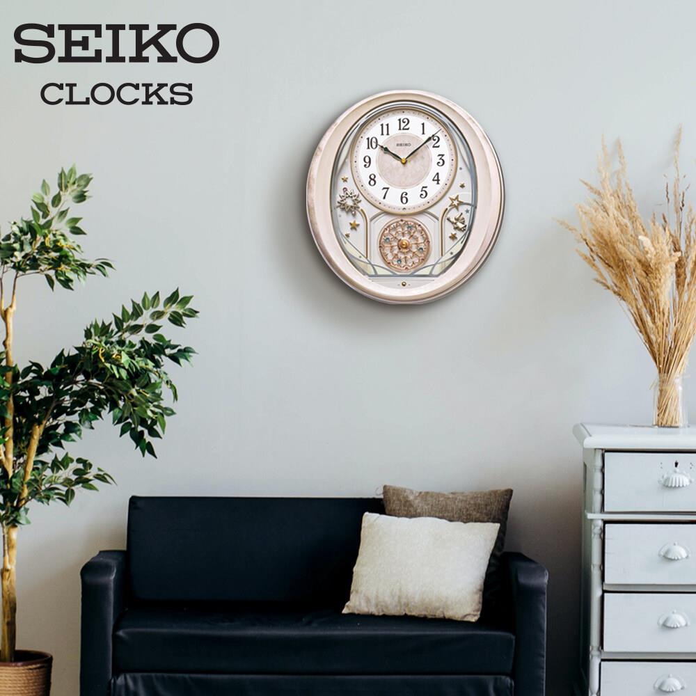 นาฬิกาแขวน SEIKO CLOCKS QXM370P 16.3X15.1 นิ้ว สีชมพู
