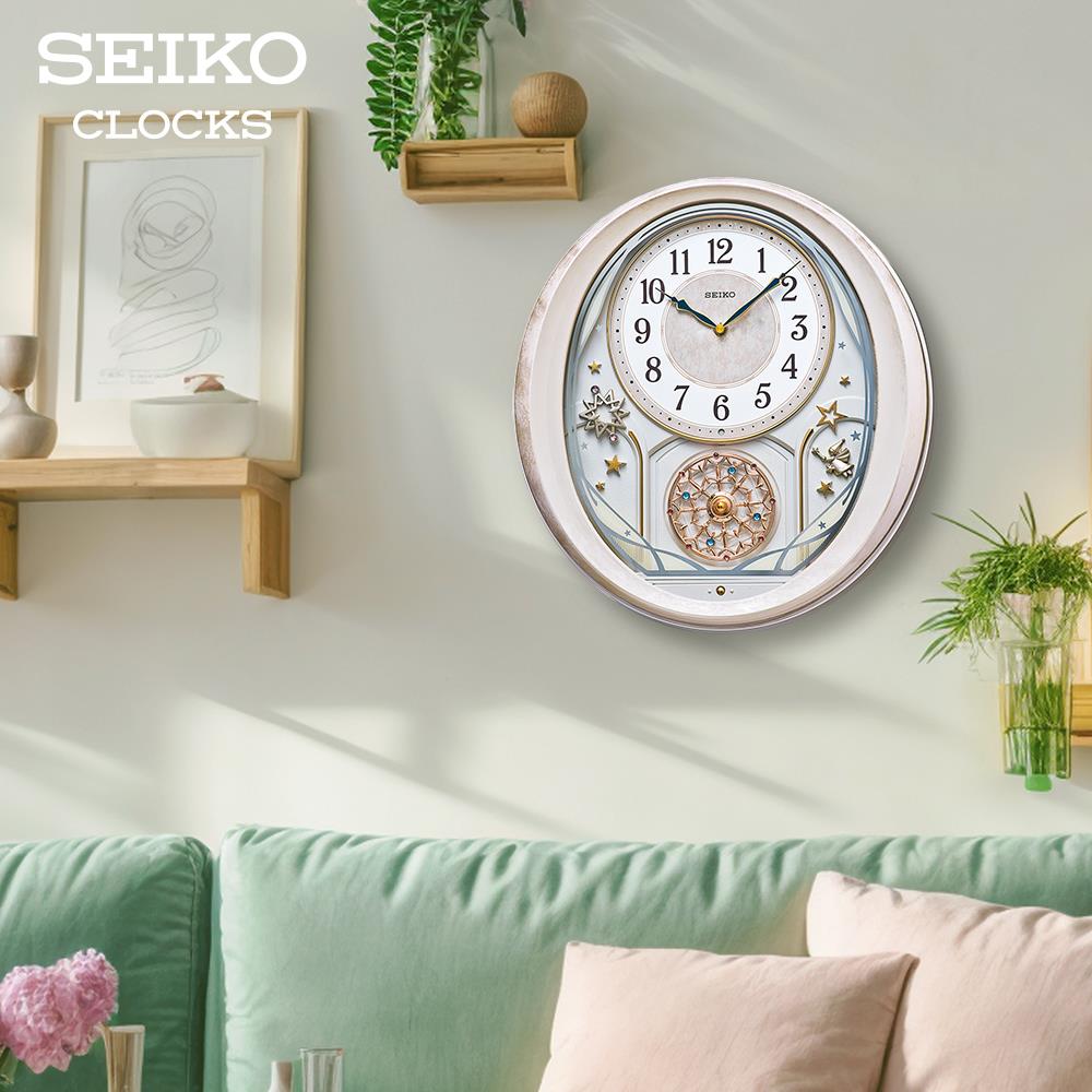 นาฬิกาแขวน SEIKO CLOCKS QXM370P 16.3X15.1 นิ้ว สีชมพู