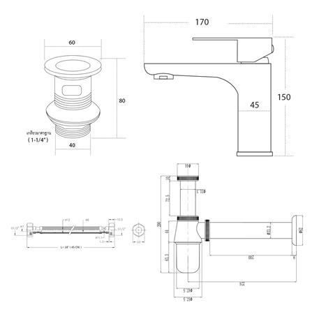 ชุดก๊อกอ่างล้างหน้า DONMARK GL-5124_5