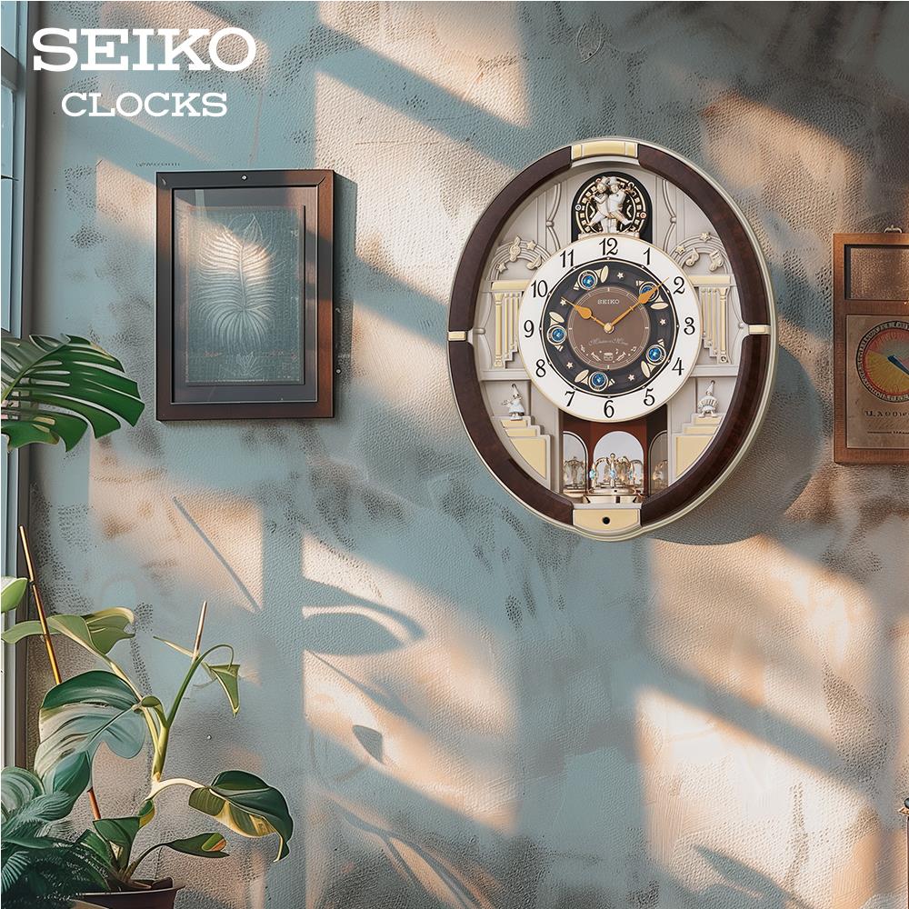 นาฬิกาแขวน SEIKO CLOCKS QXM289B 18.3X15.1 นิ้ว สีน้ำตาล