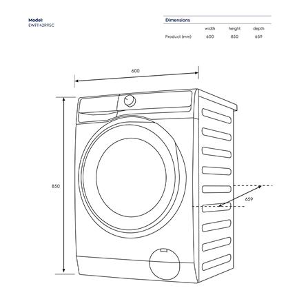 เครื่องซักผ้าฝาหน้าพร้อมขาตั้ง ELECTROLUX EWF1143R7SC 11K กก. 1400RPM อินเวอร์เตอร์ สีเทาเข้ม_9