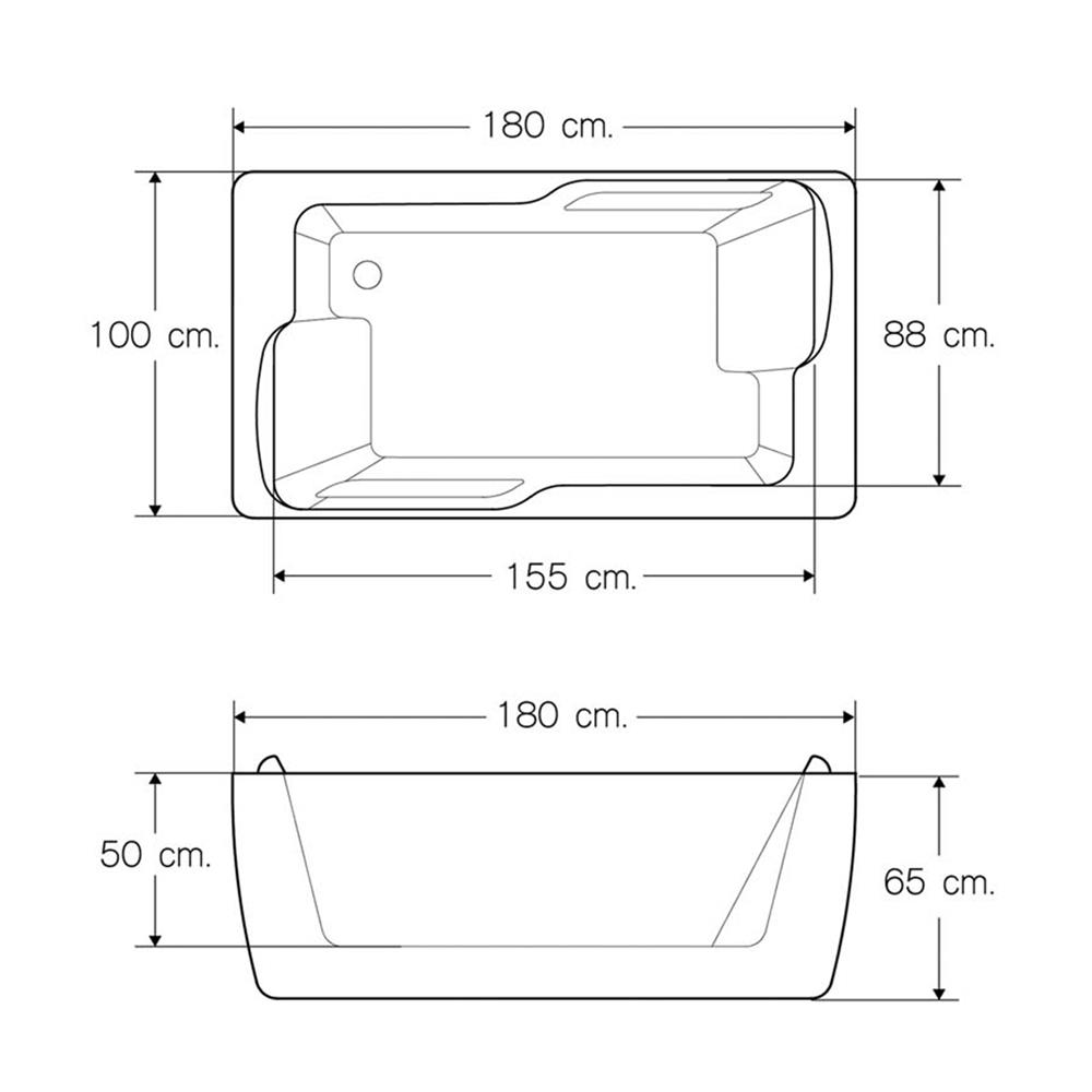 อ่างอาบน้ำ I-SPA I-FIP02WFJ 100 ซม. สีขาว