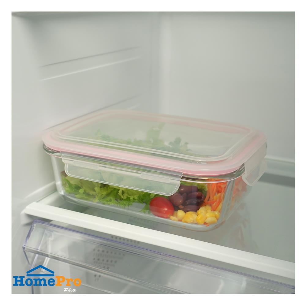 กล่องอาหารแก้วผืนผ้า 1.5 ลิตร KECH RUMI สีชมพู