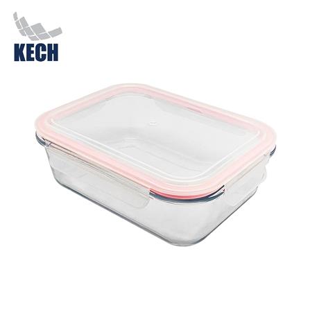 กล่องอาหารแก้วผืนผ้า 1.5 ลิตร KECH RUMI สีชมพู_0