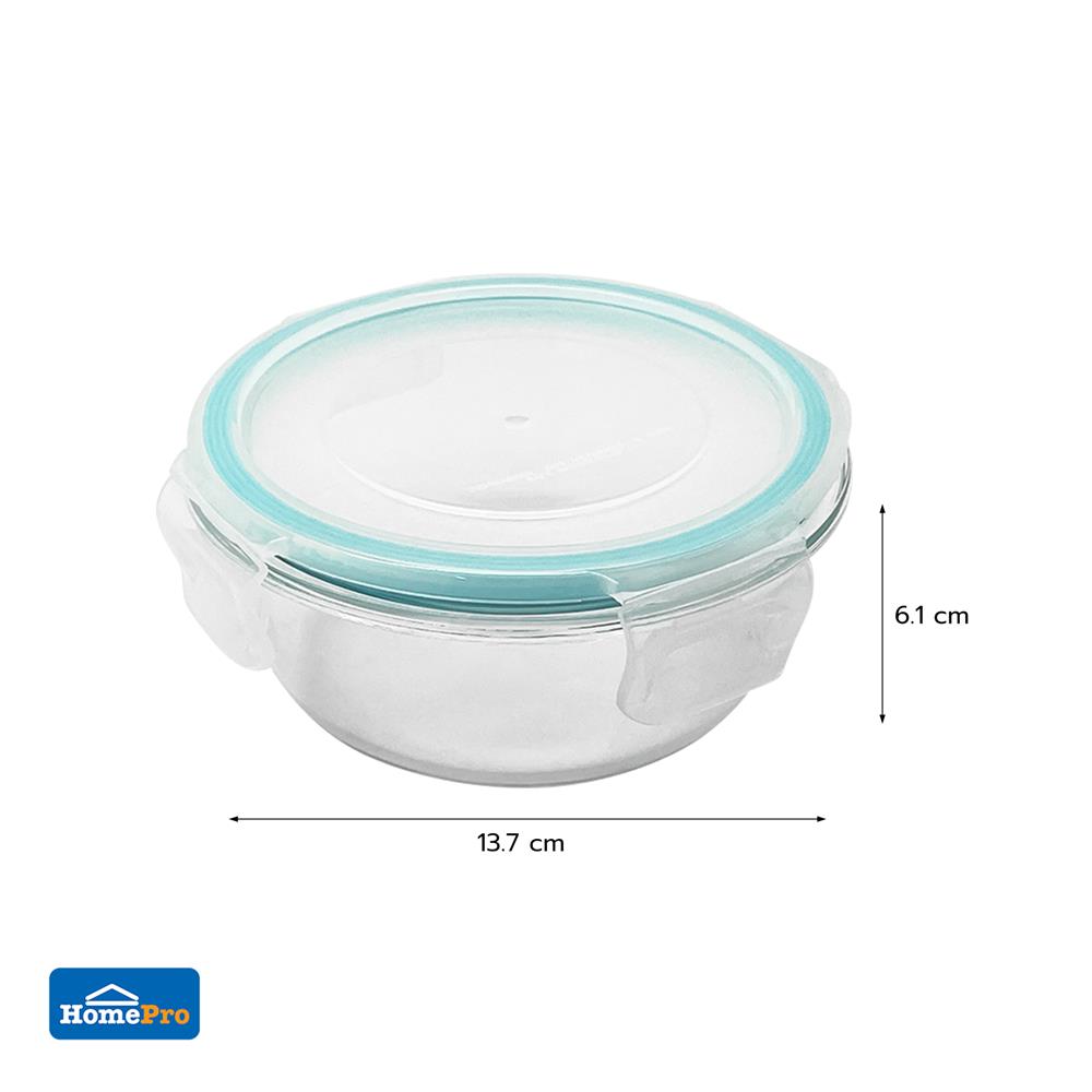 กล่องอาหารแก้วกลม 0.4 ลิตร KECH RUMI สีฟ้า