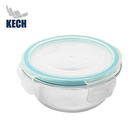 กล่องอาหารแก้วกลม 0.4 ลิตร KECH RUMI สีฟ้า_0