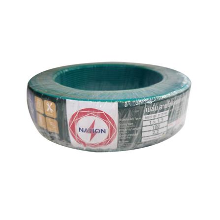 สายไฟ THW IEC01 NATION 1x1.5 ตร.มม. 100 ม. สีเขียวคาดเหลือง_0