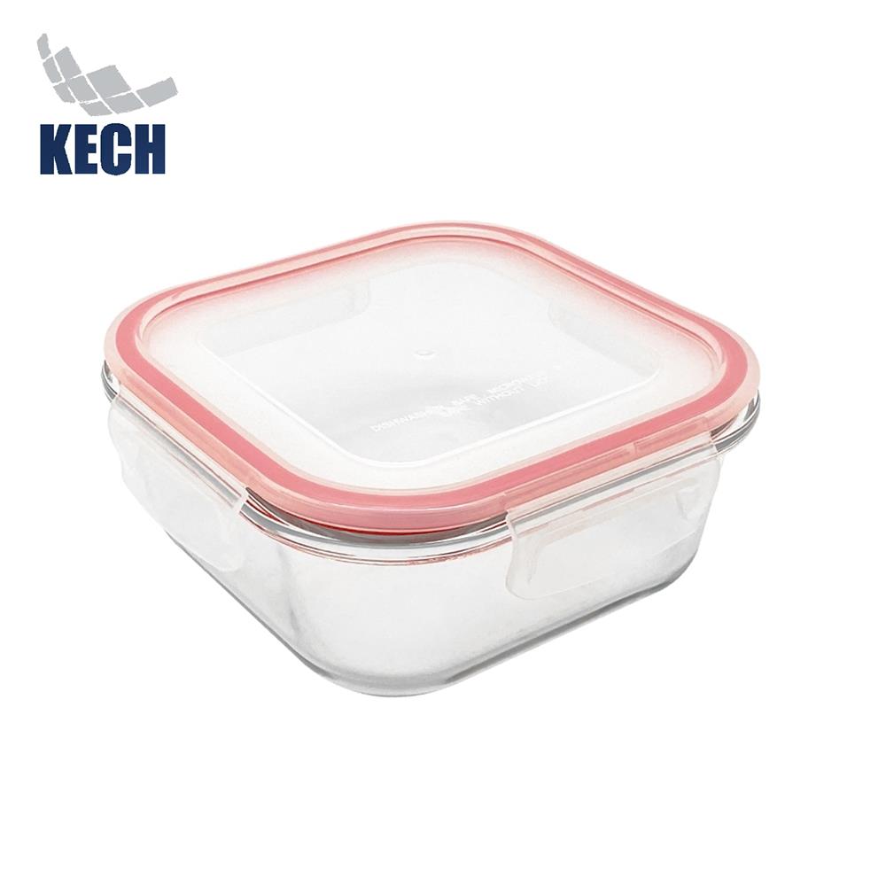 กล่องอาหารแก้วจัตุรัส 0.8 ลิตร KECH RUMI สีแดง_1