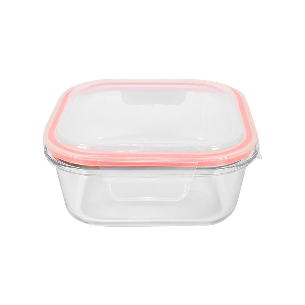 กล่องอาหารแก้วจัตุรัส 0.8 ลิตร KECH RUMI สีแดง