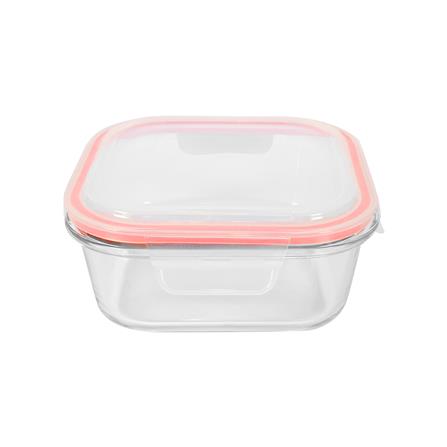 กล่องอาหารแก้วจัตุรัส 0.8 ลิตร KECH RUMI สีแดง_2