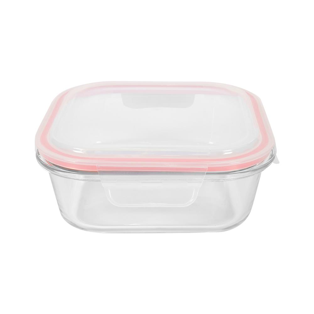 กล่องอาหารแก้วจัตุรัส 1.2 ลิตร KECH RUMI สีแดง