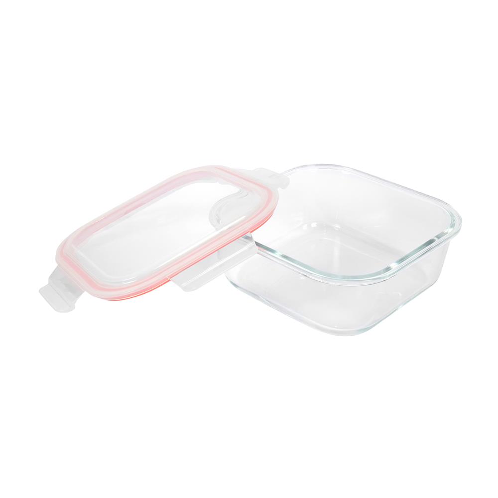 กล่องอาหารแก้วจัตุรัส 1.2 ลิตร KECH RUMI สีแดง