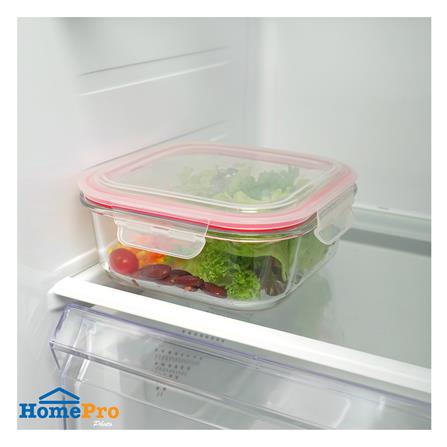 กล่องอาหารแก้วจัตุรัส 1.2 ลิตร KECH RUMI สีแดง_4