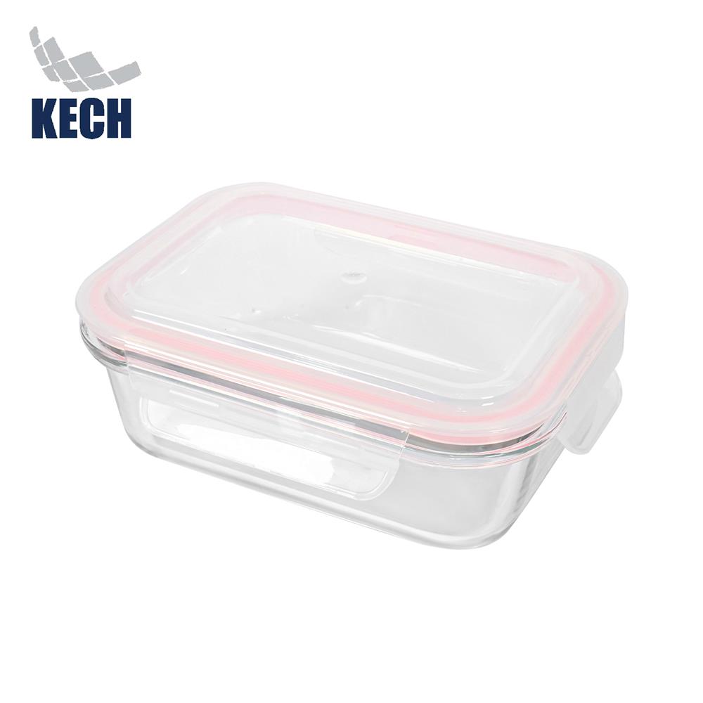 กล่องอาหารแก้วผืนผ้า 0.6 ลิตร KECH RUMI สีชมพู_1