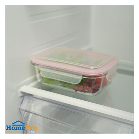 กล่องอาหารแก้วผืนผ้า 0.6 ลิตร KECH RUMI สีชมพู_4