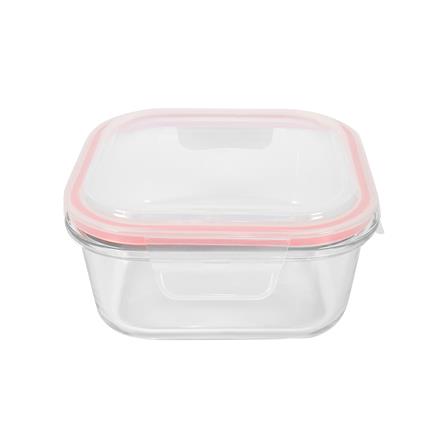 กล่องอาหารแก้วจัตุรัส 0.52 ลิตร KECH RUMI สีแดง_2