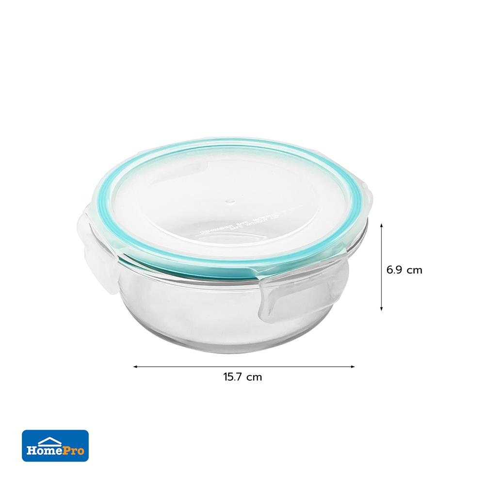 กล่องอาหารแก้วกลม 0.6 ลิตร KECH RUMI สีฟ้า