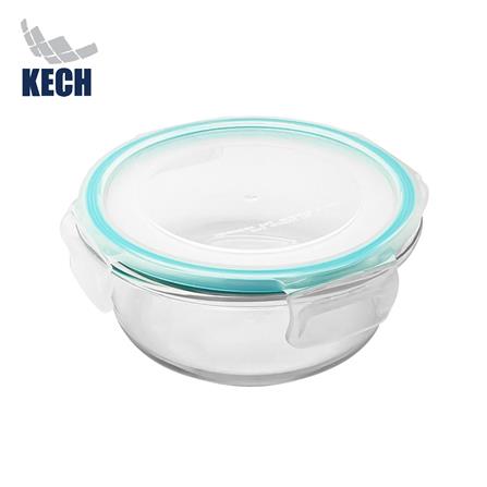 กล่องอาหารแก้วกลม 0.6 ลิตร KECH RUMI สีฟ้า_0