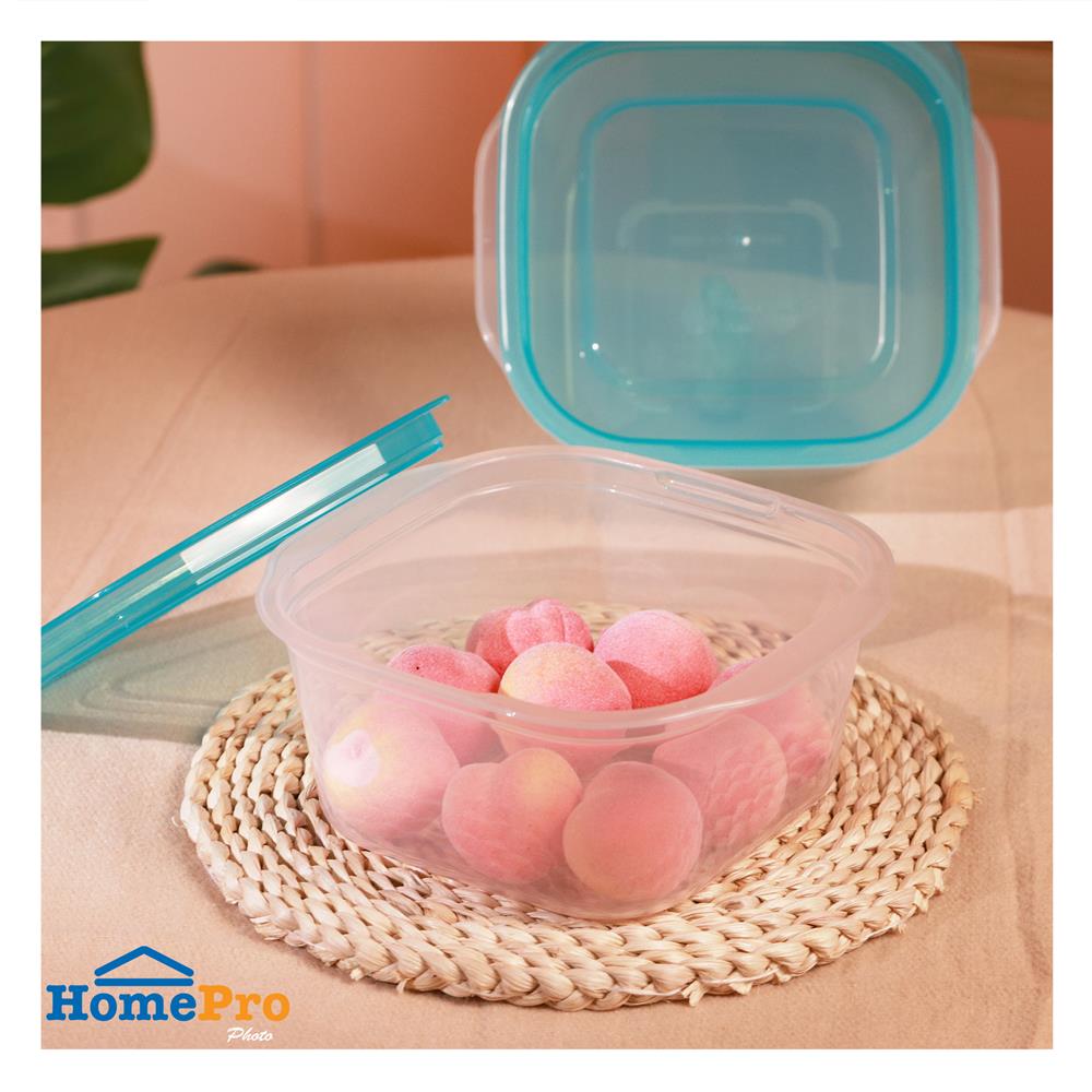 กล่องอาหารจัตุรัส KECH NICK 0.6 ลิตร สีเทอร์ควอยซ์ (แพ็ก 2 ชิ้น)