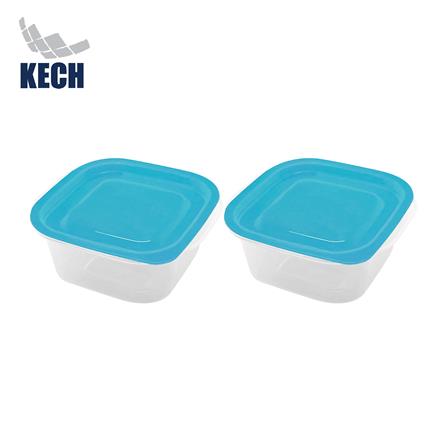 กล่องอาหารจัตุรัส KECH NICK 0.6 ลิตร สีเทอร์ควอยซ์ (แพ็ก 2 ชิ้น)_0
