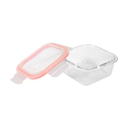 กล่องอาหารแก้วจัตุรัส 0.3 ลิตร KECH RUMI สีแดง_3