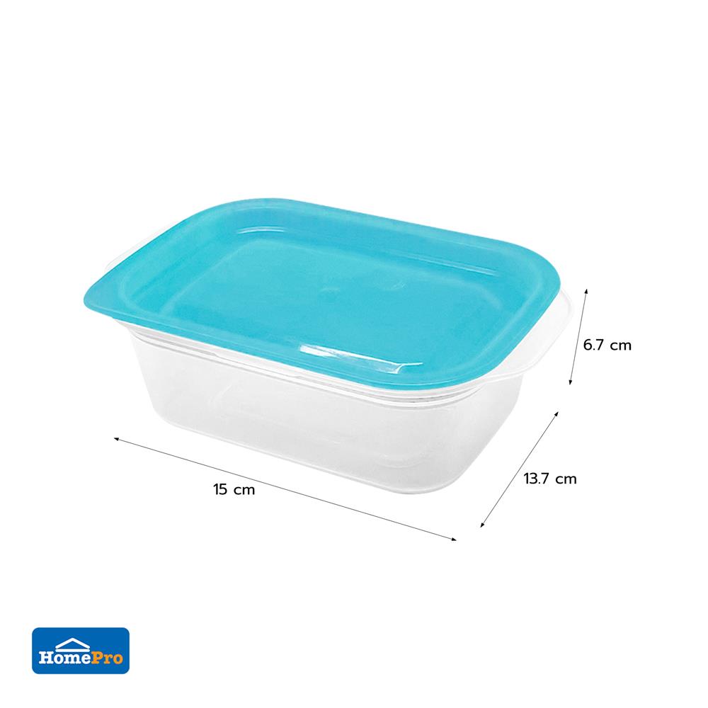 กล่องอาหารผืนผ้า KECH NICK 0.63 ลิตร สีเทอร์ควอยซ์ (แพ็ก 2 ชิ้น)