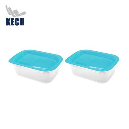 กล่องอาหารผืนผ้า KECH NICK 0.63 ลิตร สีเทอร์ควอยซ์ (แพ็ก 2 ชิ้น)_0