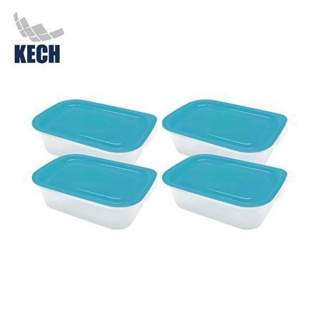 กล่องอาหารผืนผ้า KECH NICK 0.18 ลิตร สีเทอร์ควอยซ์ (แพ็ก 4 ชิ้น)_0