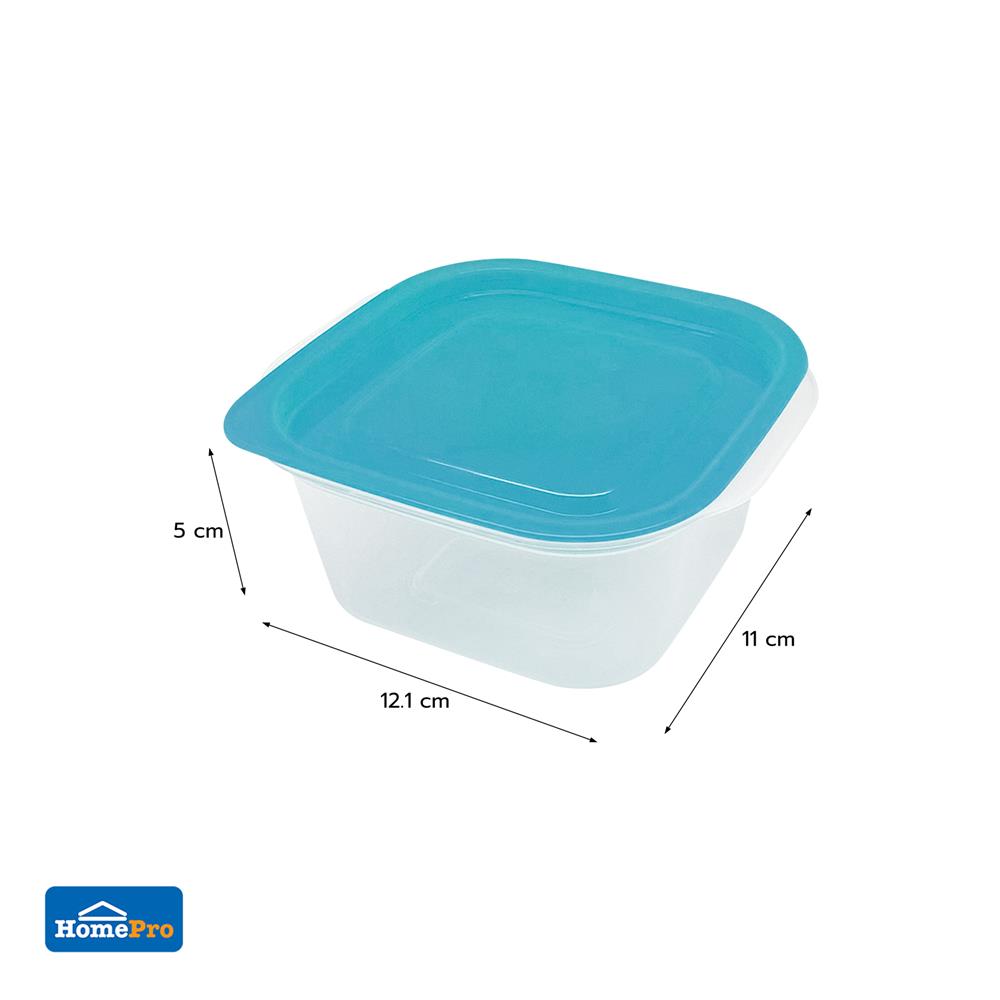 กล่องอาหารจัตุรัส KECH NICK 0.27 ลิตร สีเทอร์ควอยซ์ (แพ็ก 4 ชิ้น)