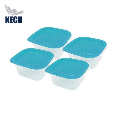 กล่องอาหารจัตุรัส KECH NICK 0.27 ลิตร สีเทอร์ควอยซ์ (แพ็ก 4 ชิ้น)_0