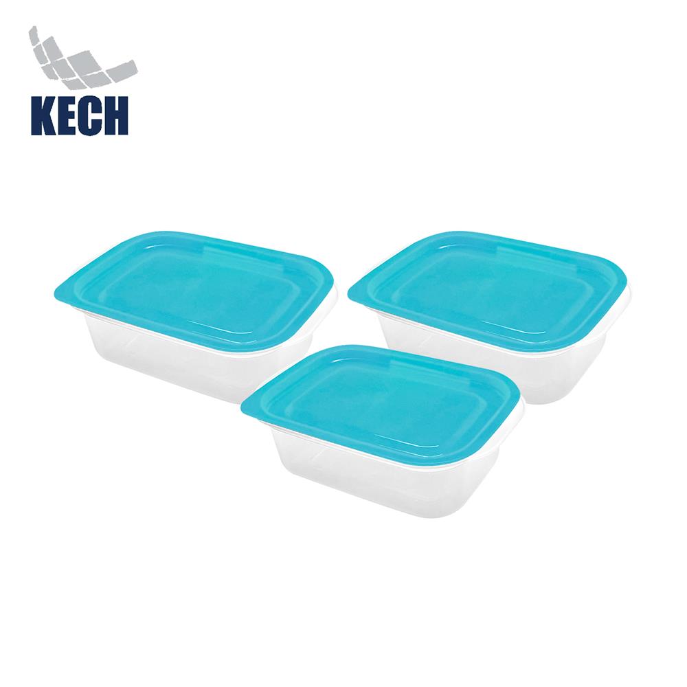 กล่องอาหารผืนผ้า KECH NICK 0.4 ลิตร สีเทอร์ควอยซ์ (แพ็ก 3 ชิ้น)_1