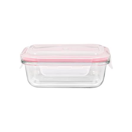 กล่องอาหารแก้วผืนผ้า 0.37 ลิตร KECH RUMI สีชมพู_2