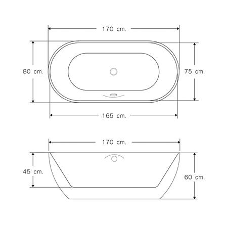 อ่างอาบน้ำ I-SPA I-ACT170-M 170 ซม. สีขาว_2