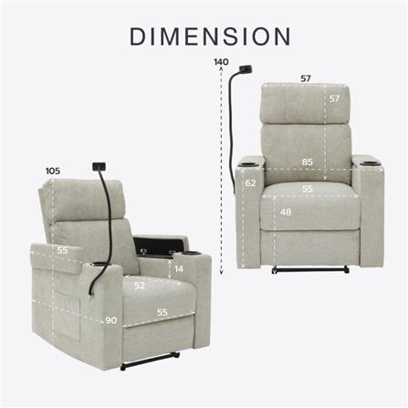 RECLINER SB FURNITURE EASE 19233944 สีครีม_7