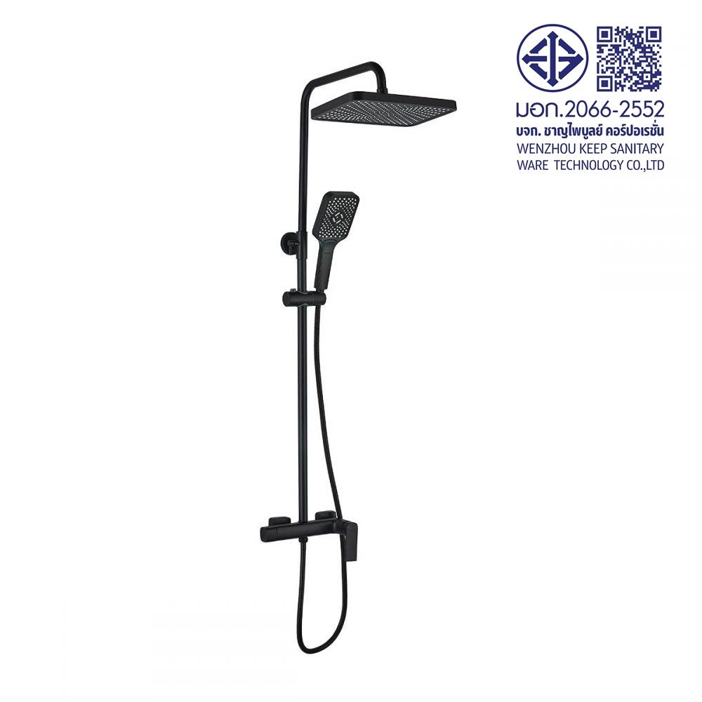 ฝักบัว RAIN SHOWER RASLAND RA F621-F66-BLK สีดำ